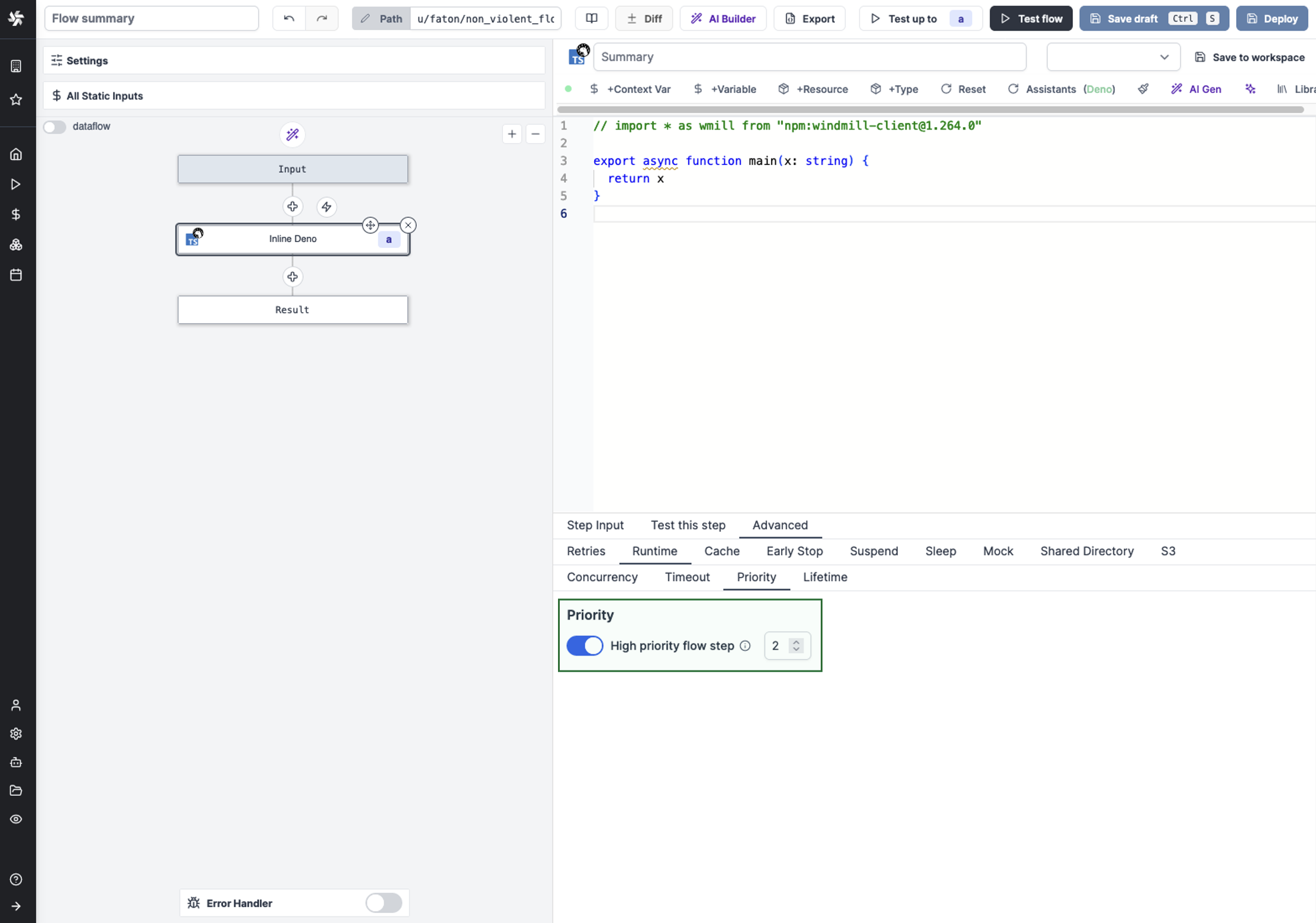 Set flow priority